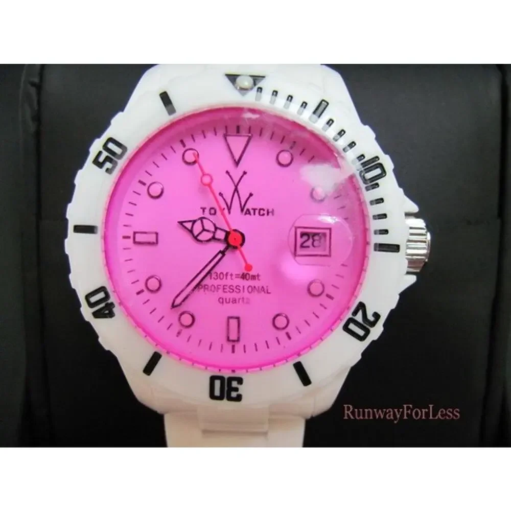 New ToyWatch Toy Watch FL01WHVL Violet Crystal Plasteramic Date Display Watch